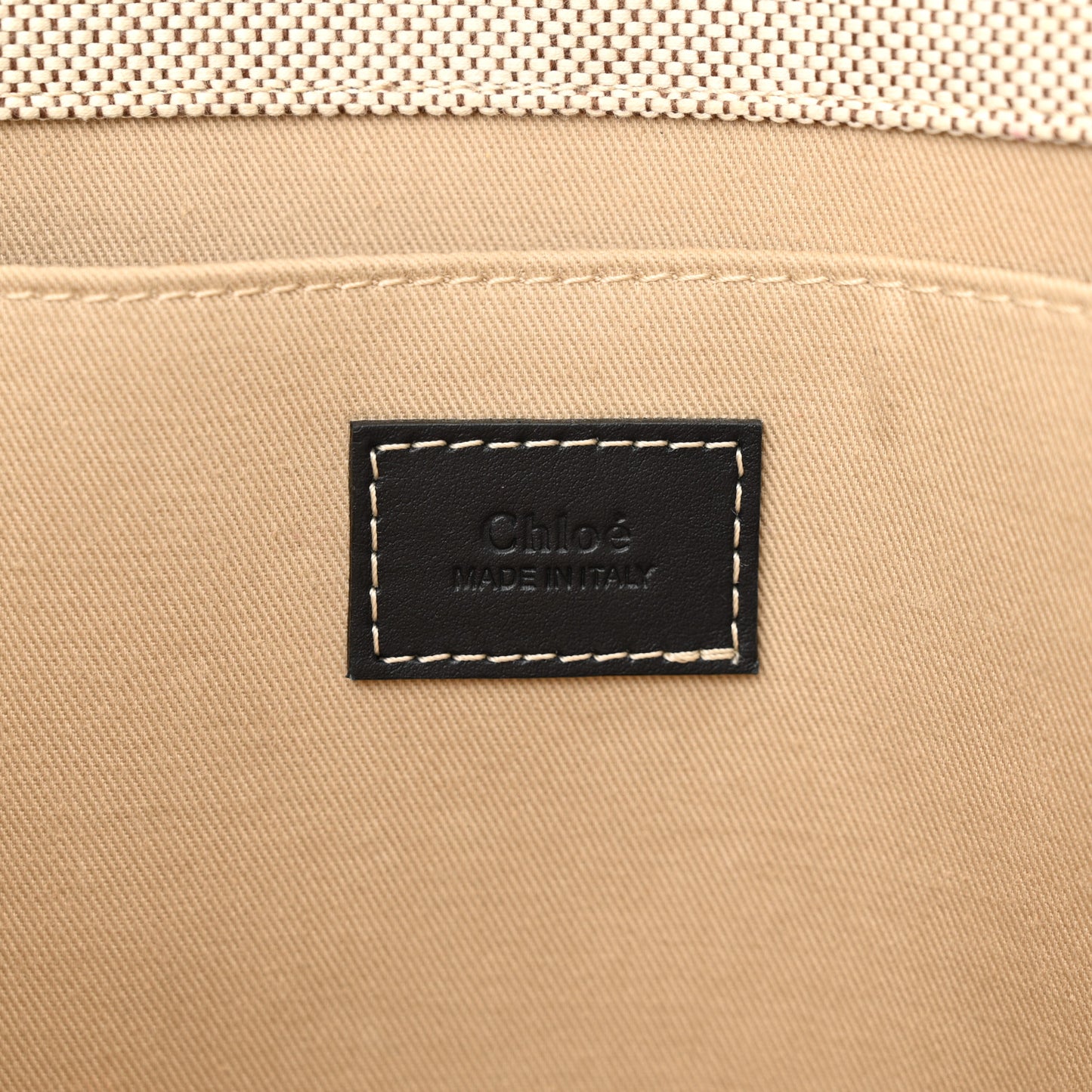 Cotton Calfskin Large Woody Ribbon Tote White Black