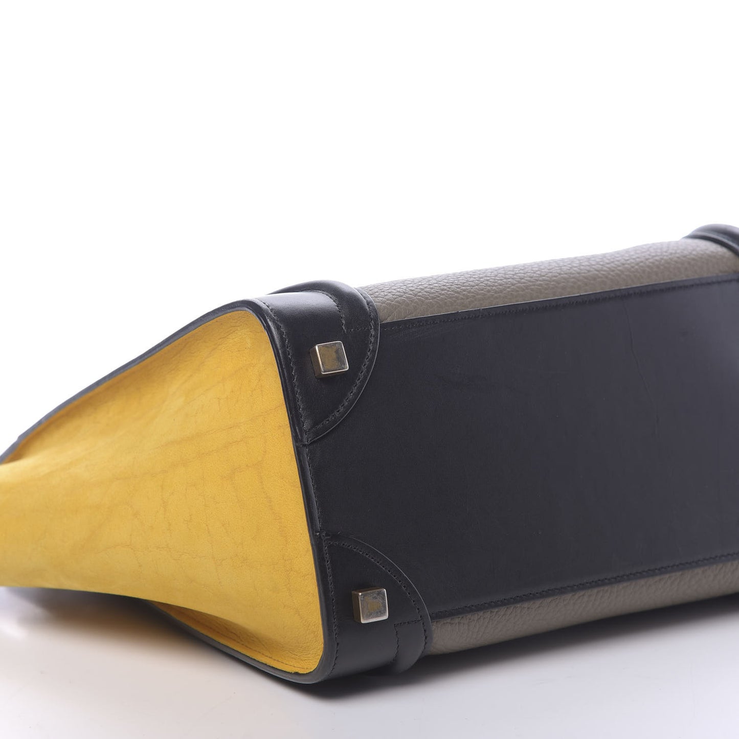 Drummed Calfskin Suede Tri-color Micro Luggage Amber