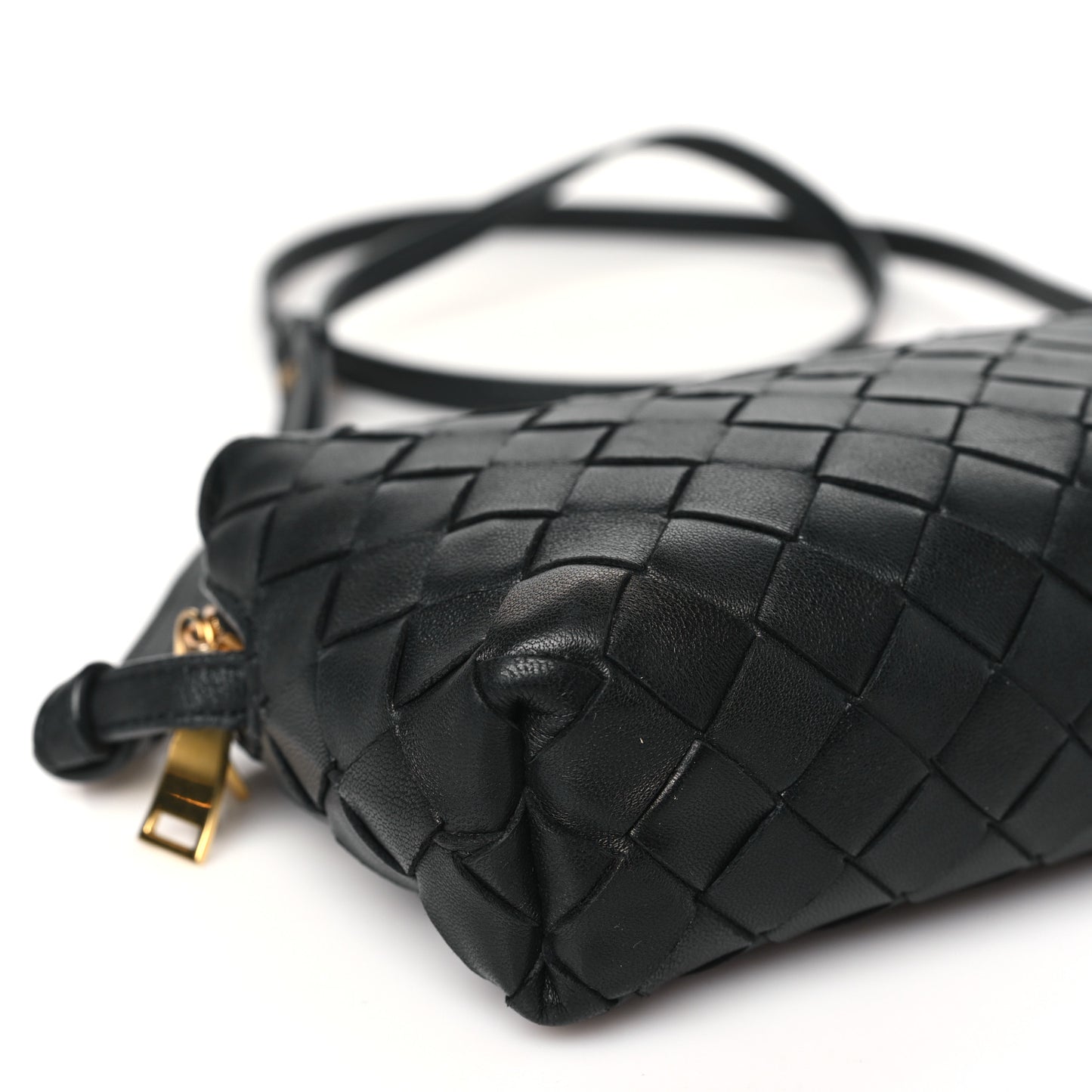 Nappa Intrecciato Nodini Mini Crossbody Black