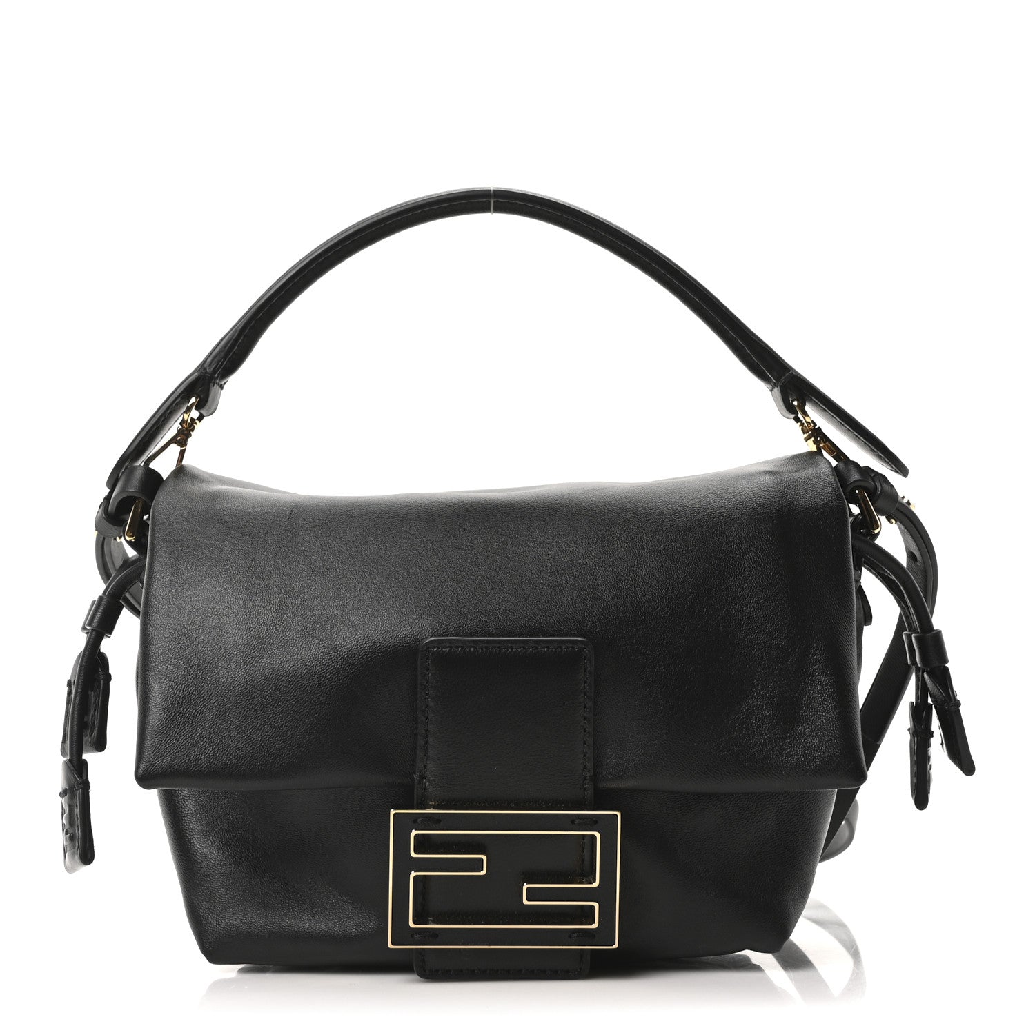 Fendi Shiny Nappa Small Mamma Baguette Black 1797635 – FASHIONPHILE