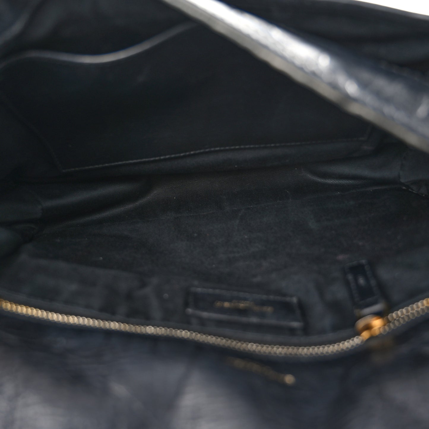 Crinkled Calfskin Matelasse Monogram Medium Niki Chain Satchel Black