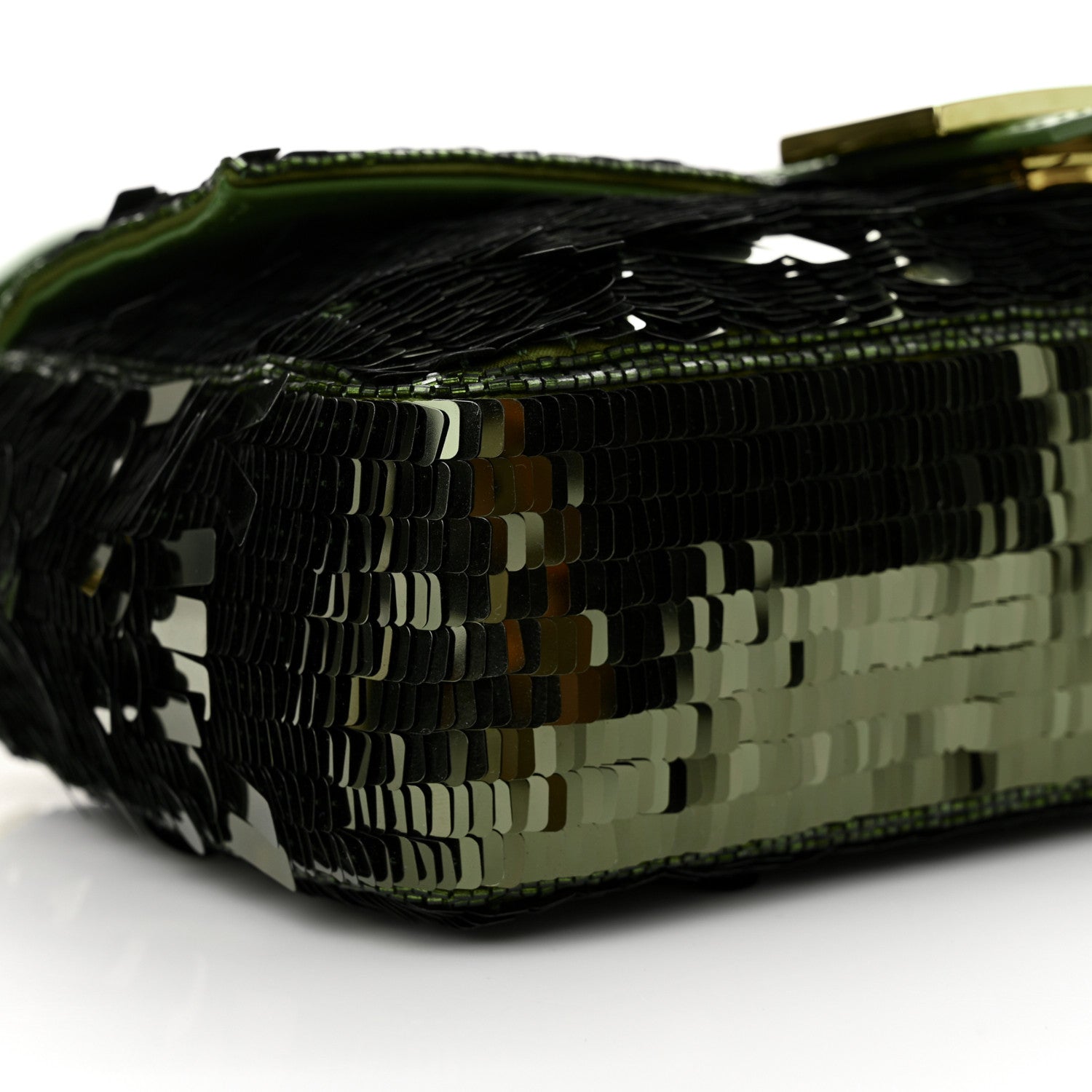 Fendi Sequin Paillettes Vitello Grace Sex and the City Baguette Avocado 8 of 9