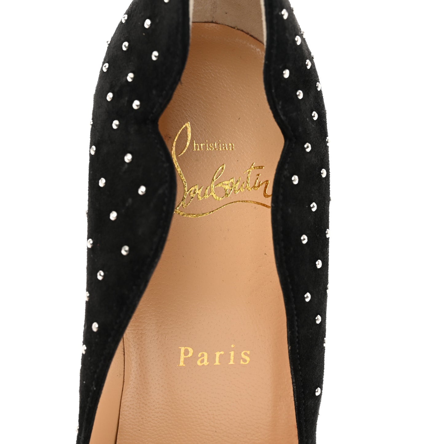 Veau Velours Studded Hot Chick 100 Pumps 37.5 Black Silver