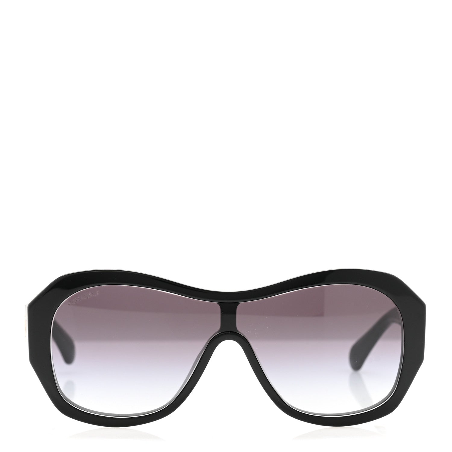 Chanel Acetate Crystal CC Shield Sunglasses 5497-B-A Black 2 of 6