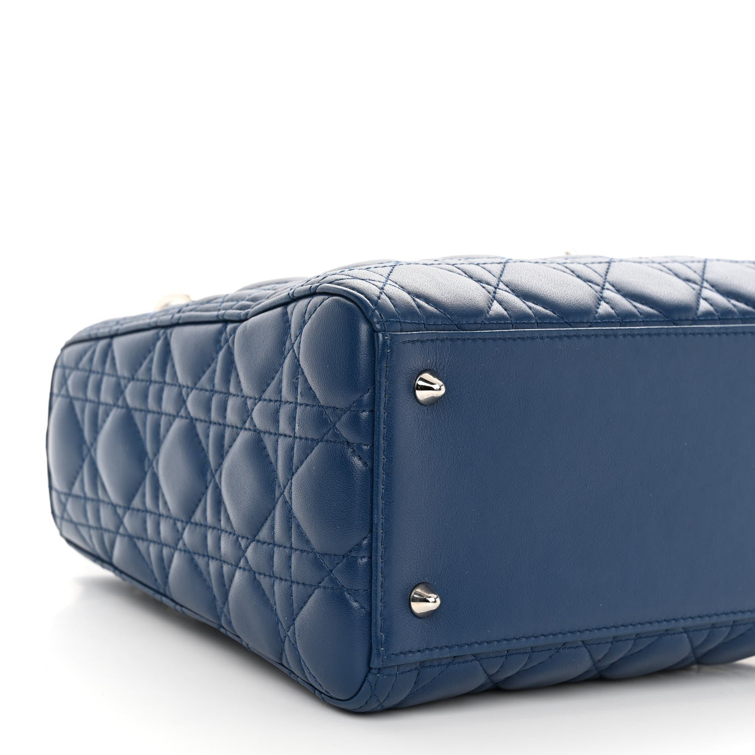 Christian Dior Lambskin Cannage Medium Lady Dior Blue 8 of 9