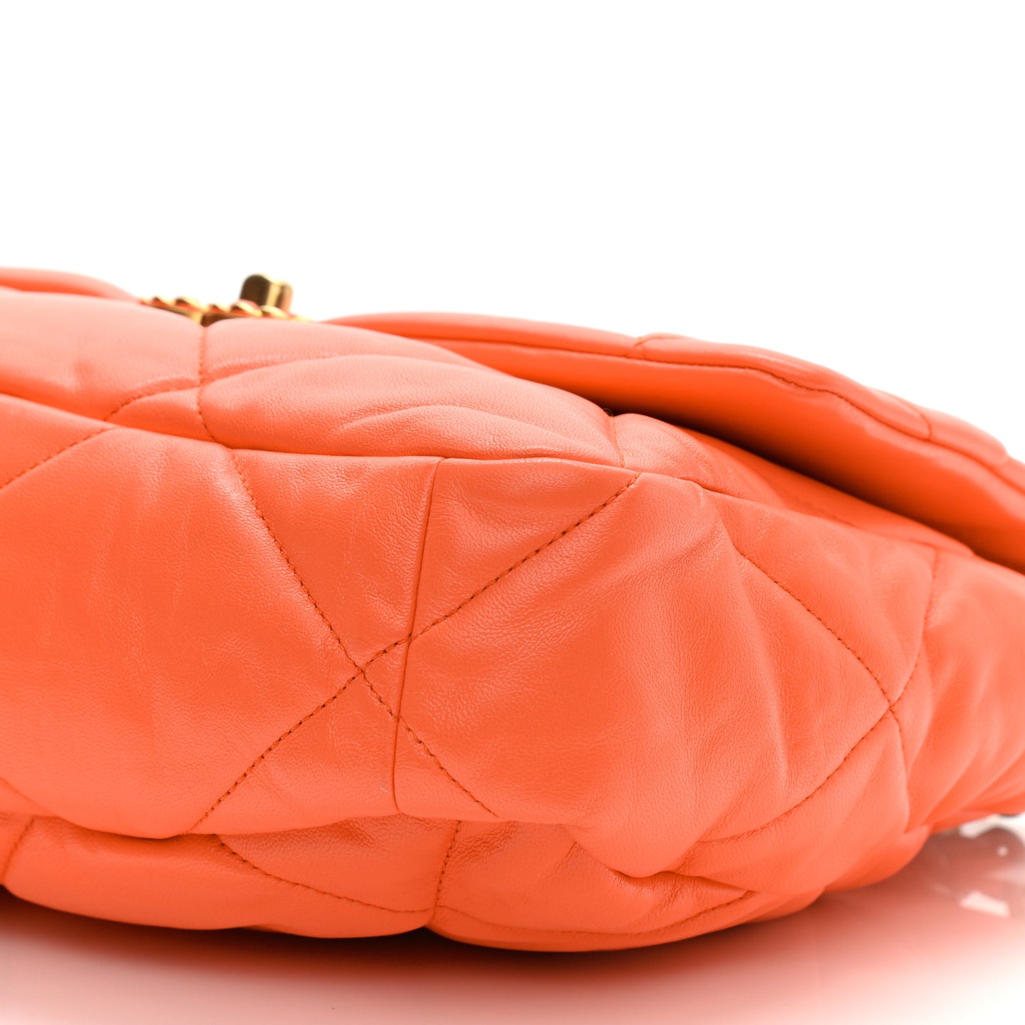 Lambskin Quilted Large Chanel 19 Flap Orange