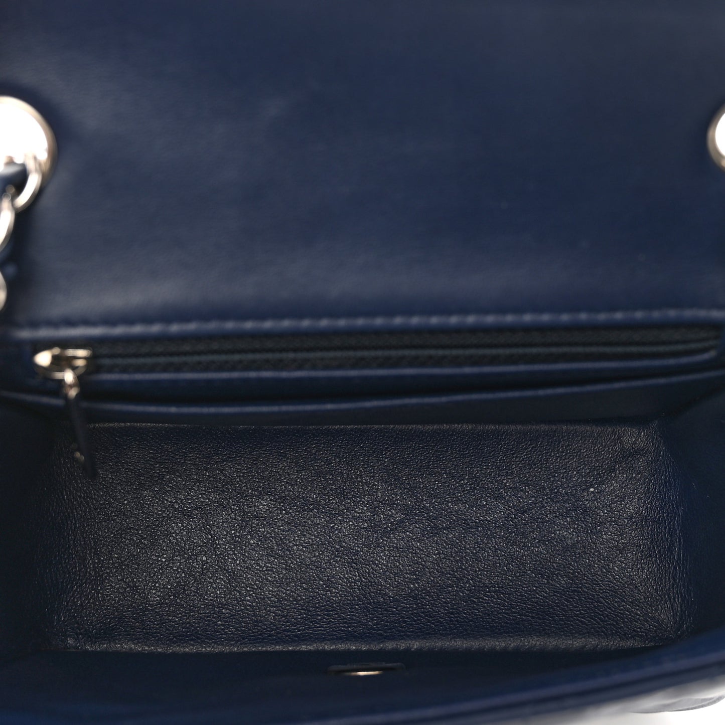 Lambskin Quilted Mini Square Flap Navy