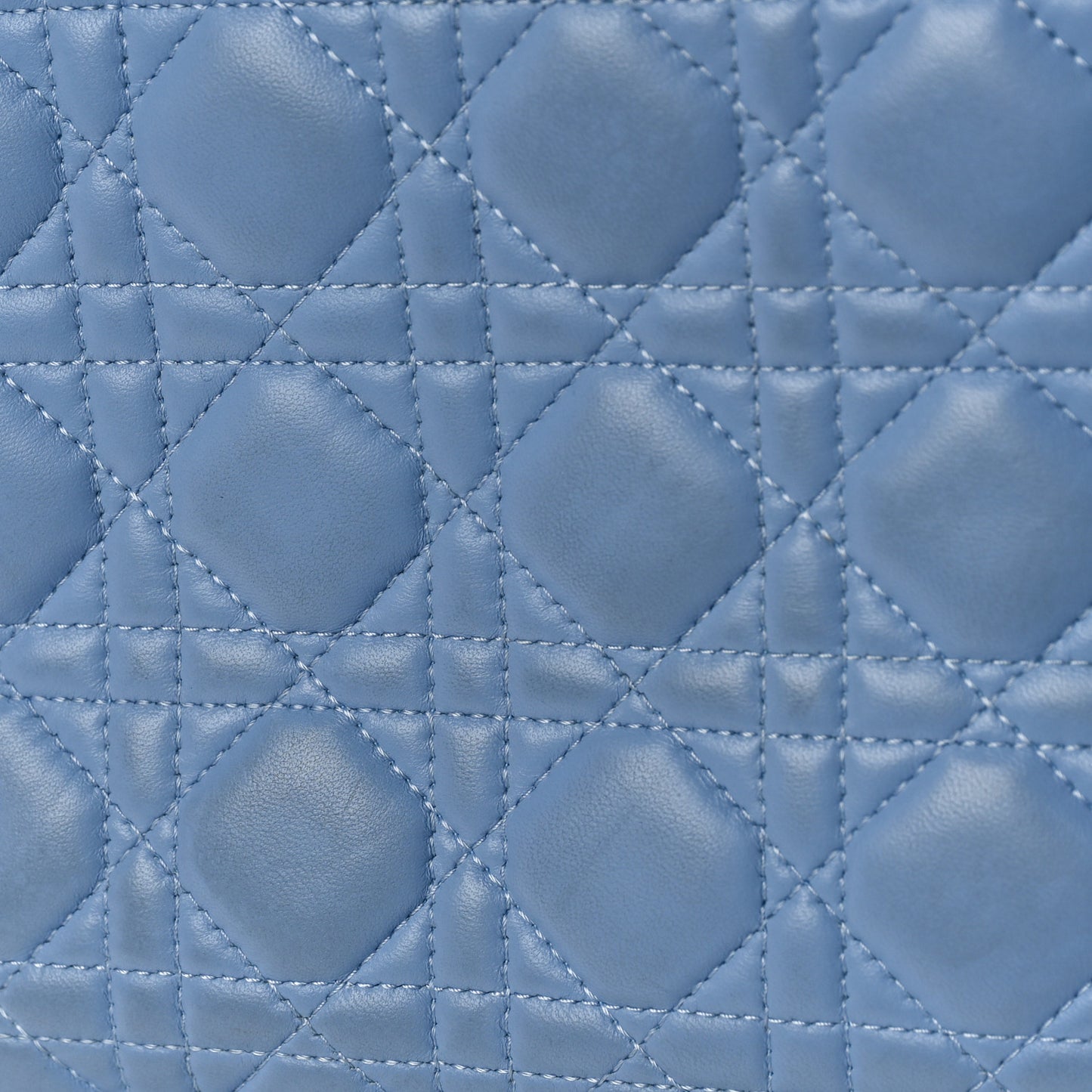 Lambskin Cannage Medium Bi-Color Lady Dior Blue Gray