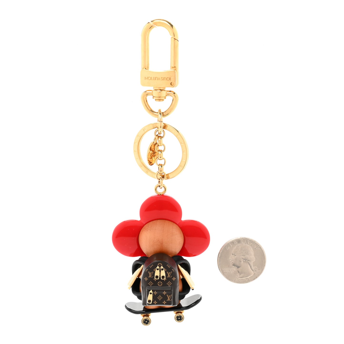 Resin Wood Vivienne Skateboarder Bag Charm