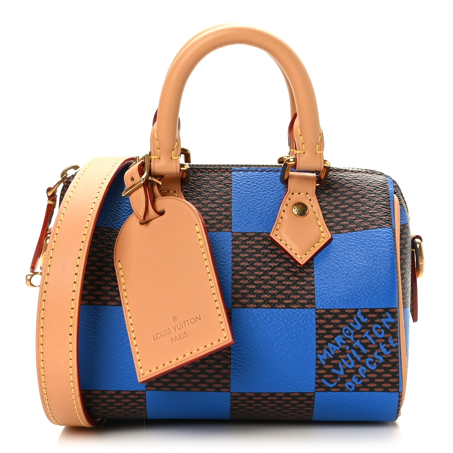 LOUIS VUITTON ダミエ ボディバッグ ブルー Louis Vuitton Damier Pop Speedy Bandouliere 18 Blue 1417796