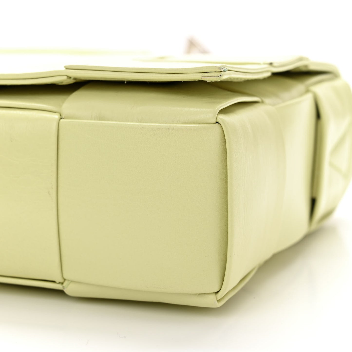 Calfskin Intrecciato Cassette Crossbody Bag Lemon Washed