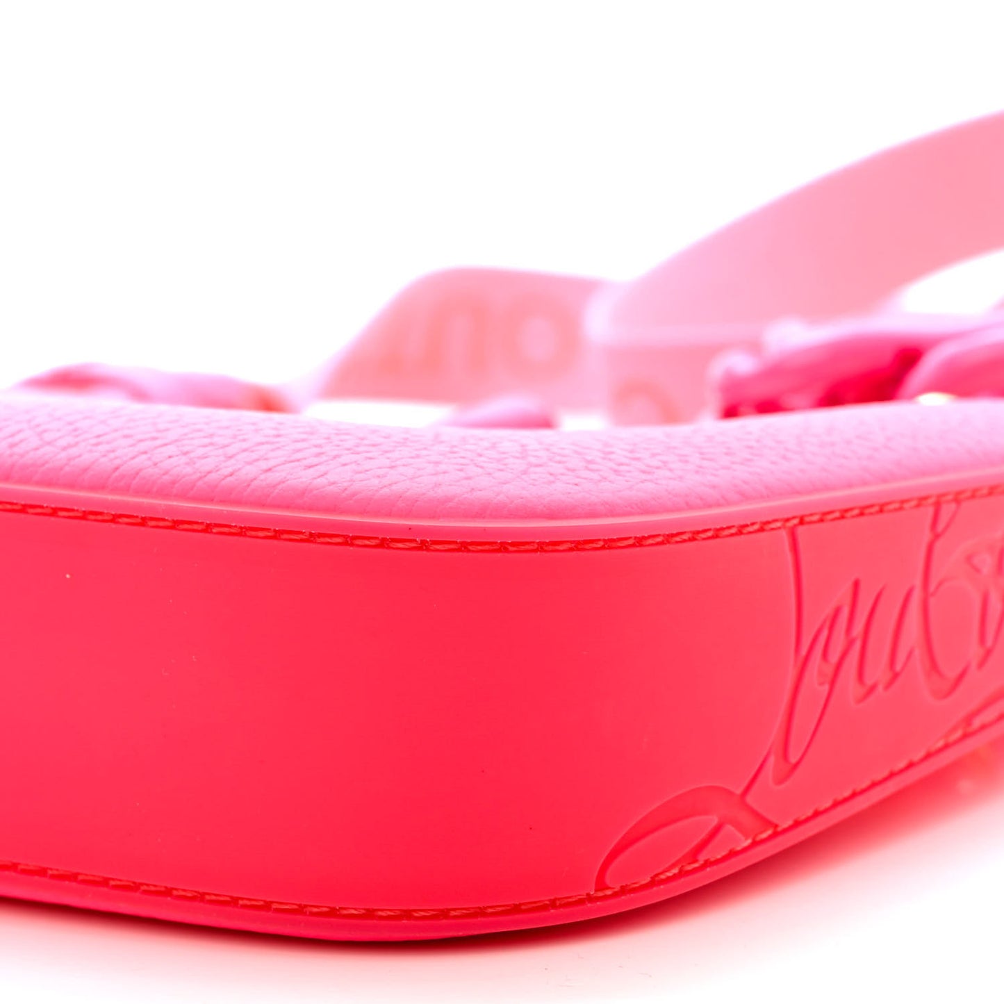 Calfskin Mini Loubila Chain Shoulder Bag Fluo Pink