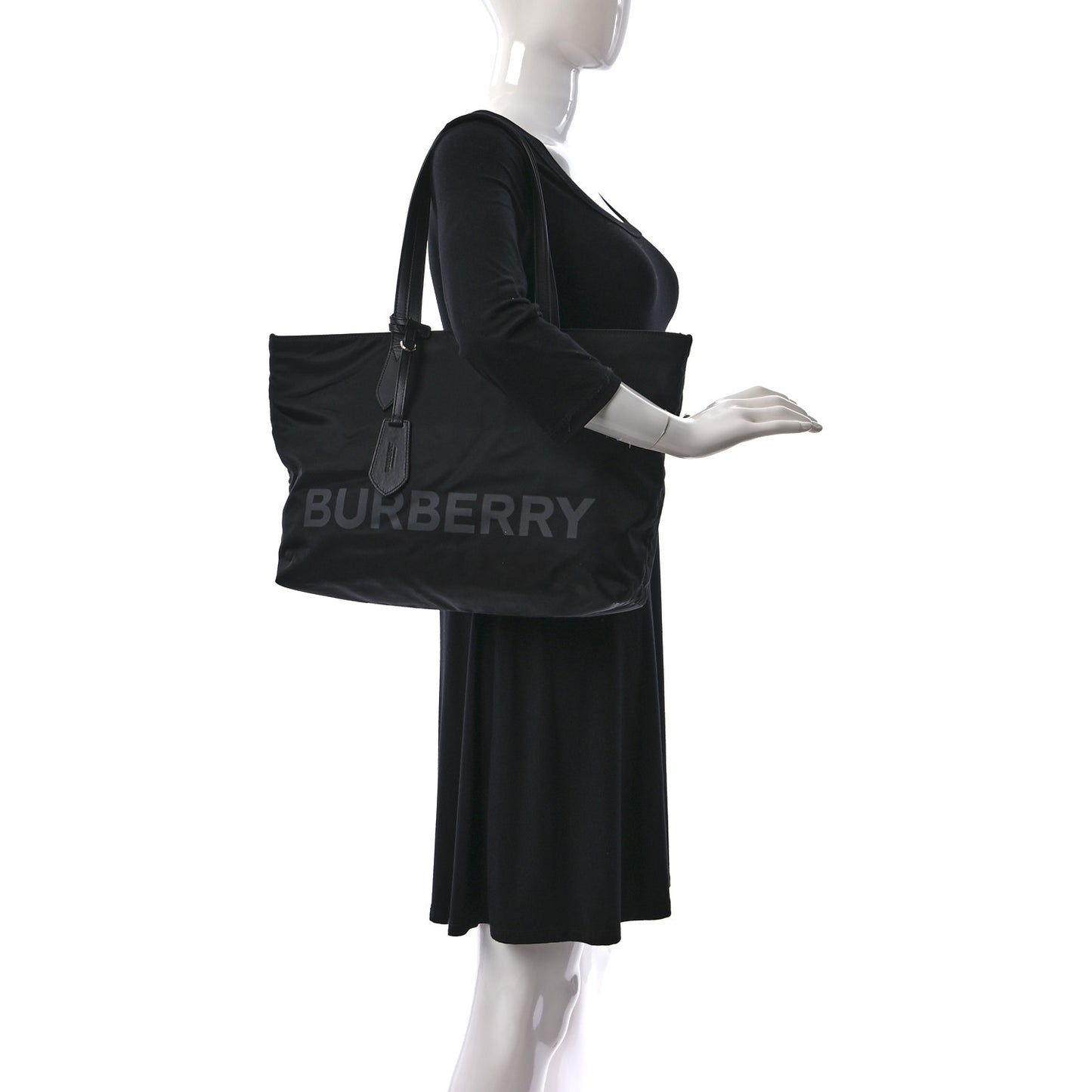 Nylon Logo Tote Bag Black