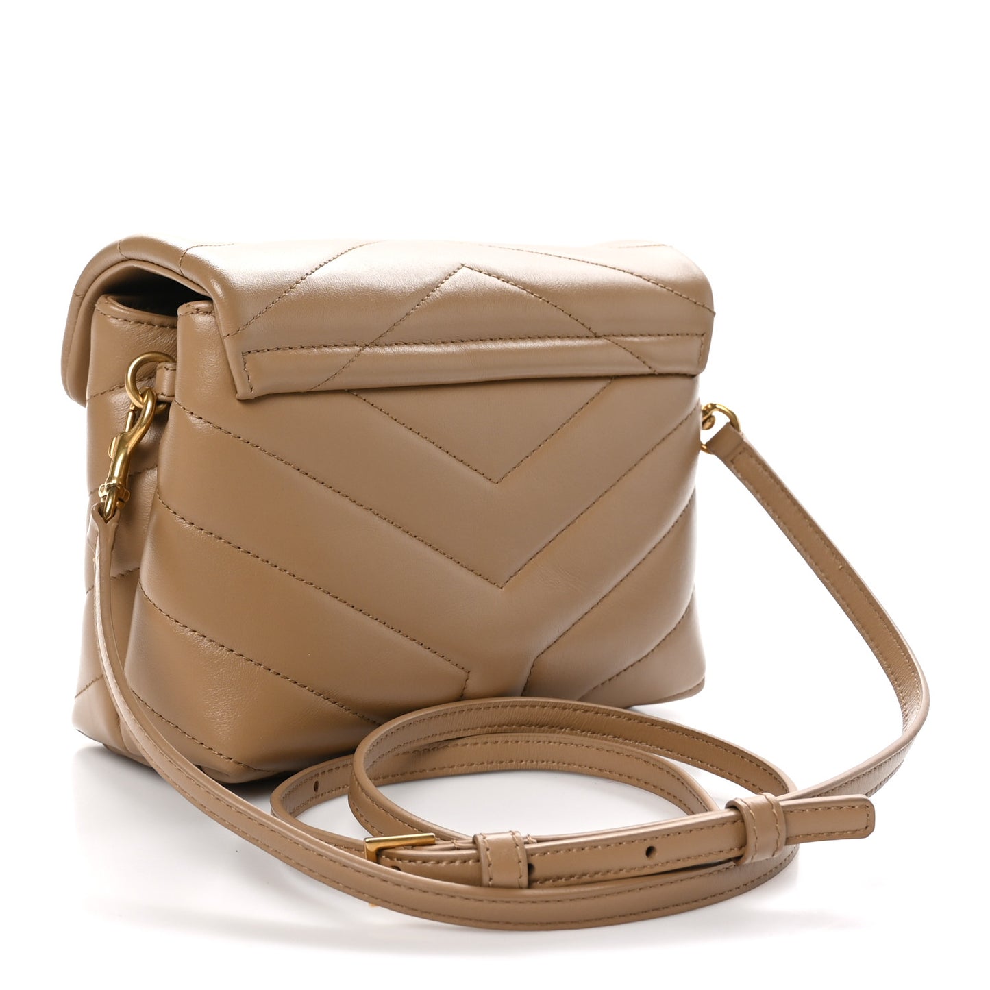 Calfskin Y Quilted Monogram Toy Loulou Crossbody Bag Latte