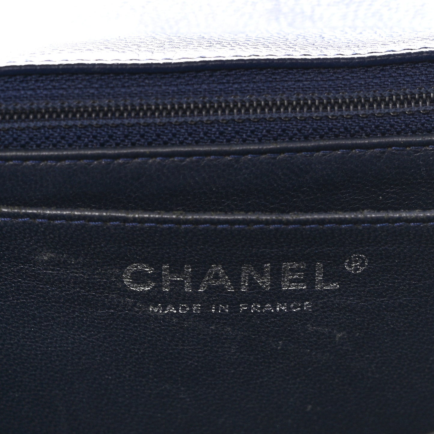 Caviar Quilted Jumbo Single Flap Navy