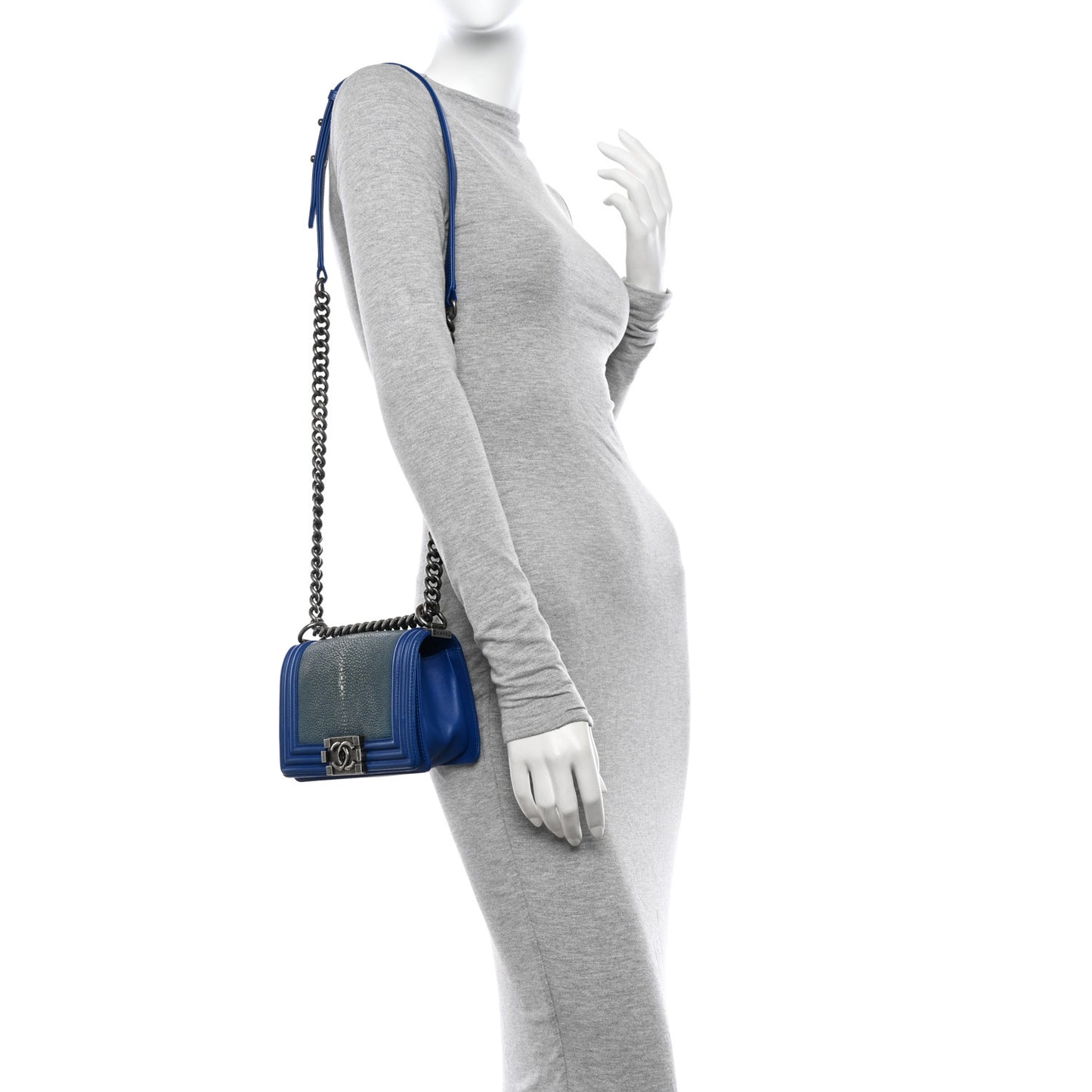 Galuchat Stingray Small Boy Flap Blue
