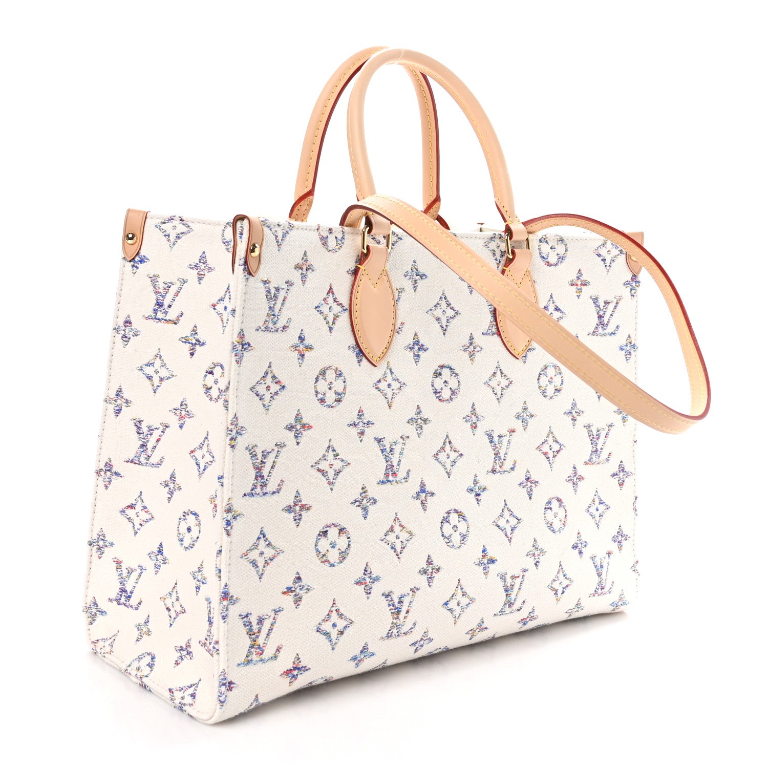 Louis Vuitton Monogram Jacquard Nautical Onthego MM Multicolor Beige 3 of 9