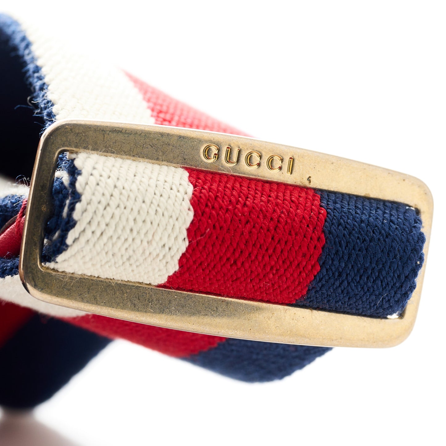 Canvas Torchon Double G Sylvie Web Belt 90 36 Red White Blue