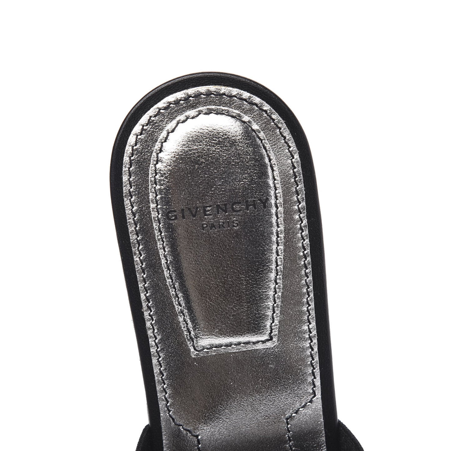 Calfskin Bedford Logo Mule Slides 36.5 Black