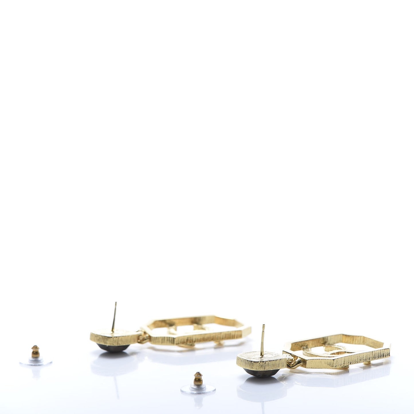 Metal Natural Stones CC Earrings Gold Blue