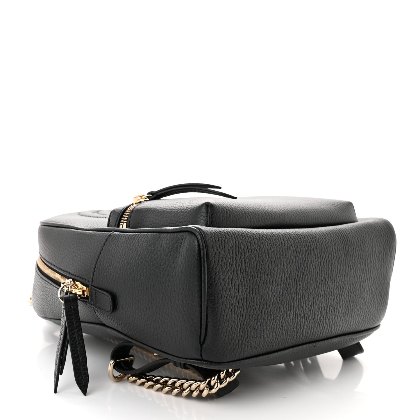 Pebbled Calfskin Soho Chain Backpack Black