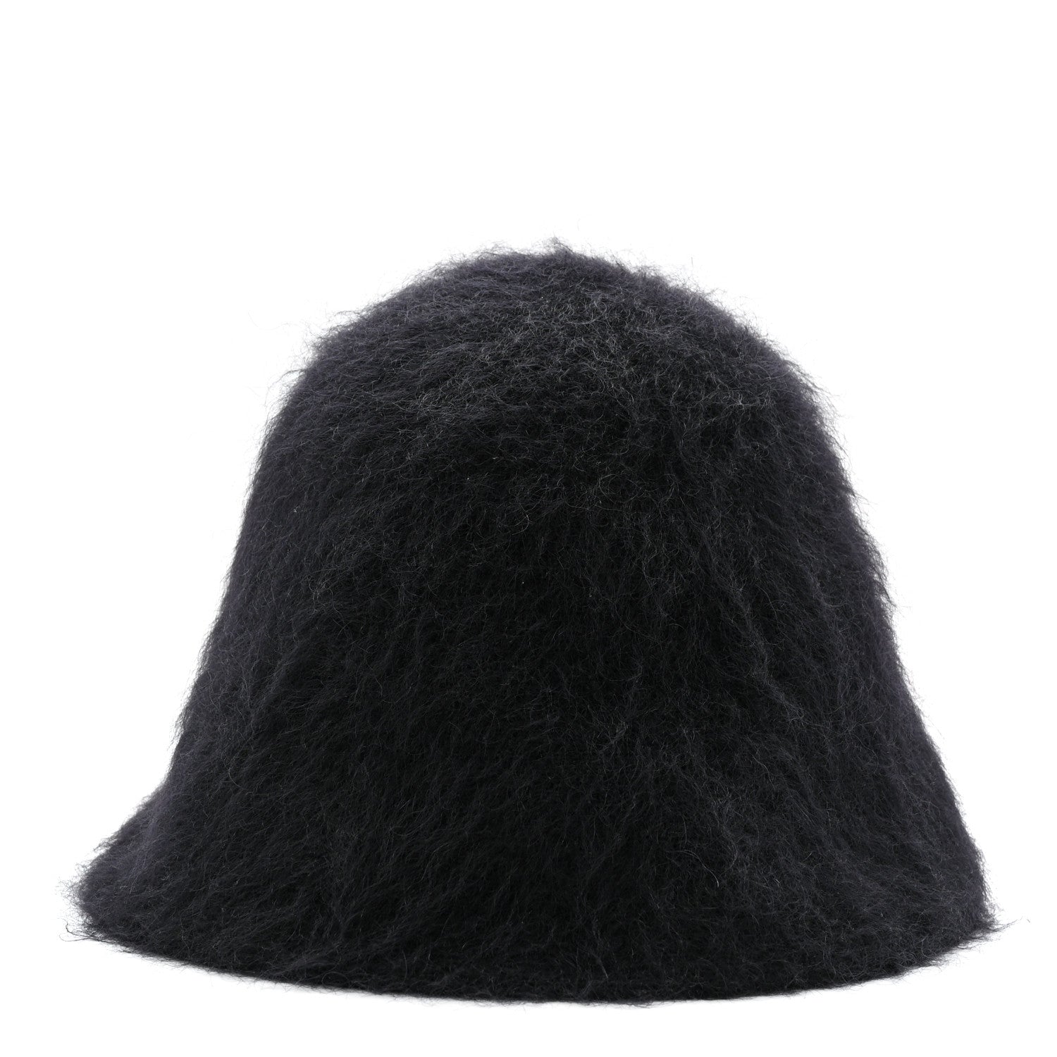 Louis Vuitton Mohair Wool LV Fluffy Hat Black 1845934