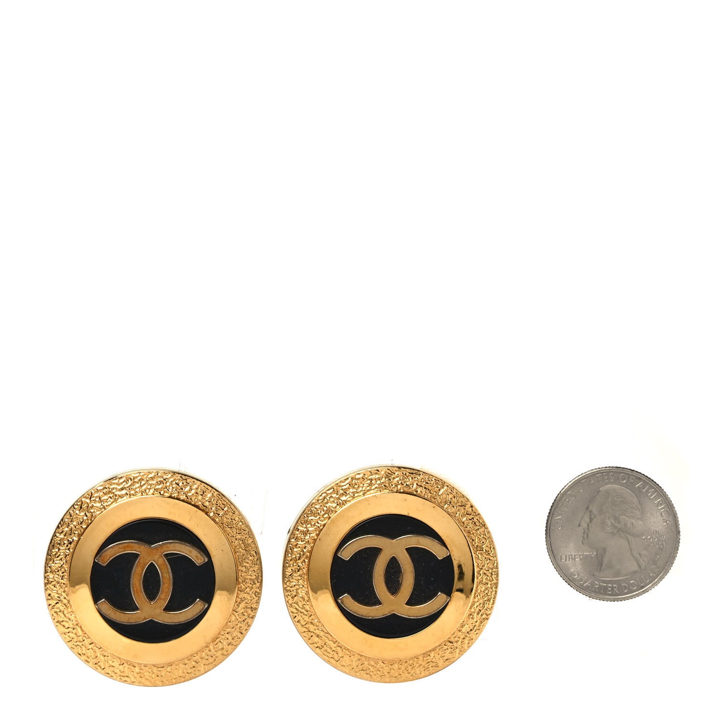 CC Clip On Earrings Black Gold