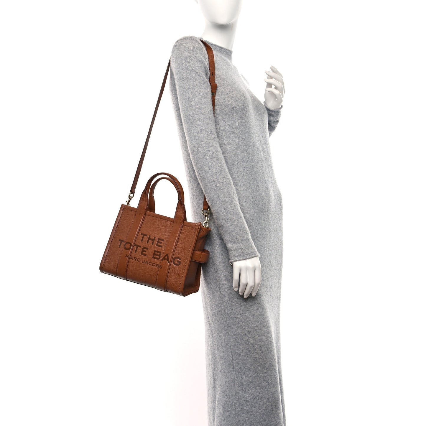 Grained Calfskin Mini The Tote Bag Argan Oil