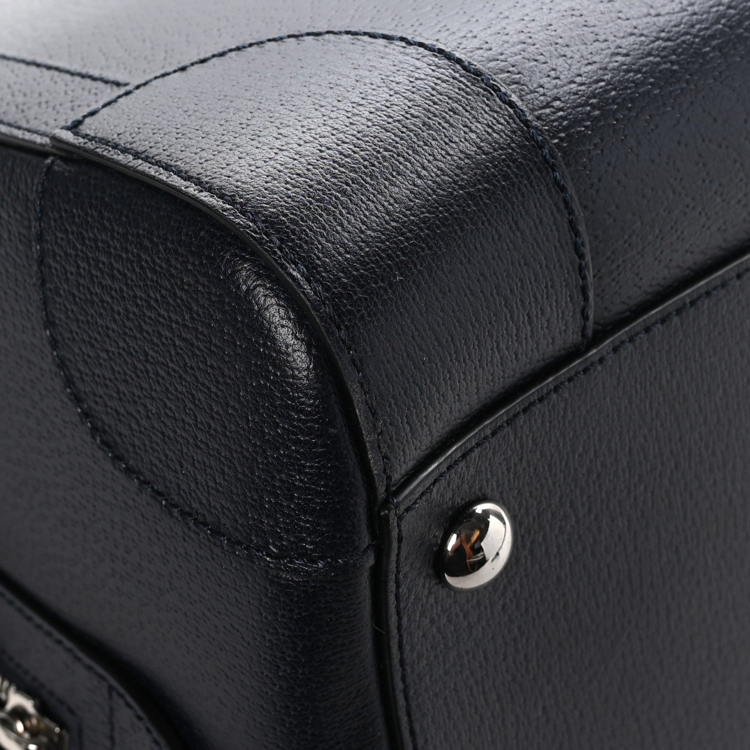 Gucci Textured Dollar Calfskin Web Medium Savoy Duffle Bag Black 9 of 11