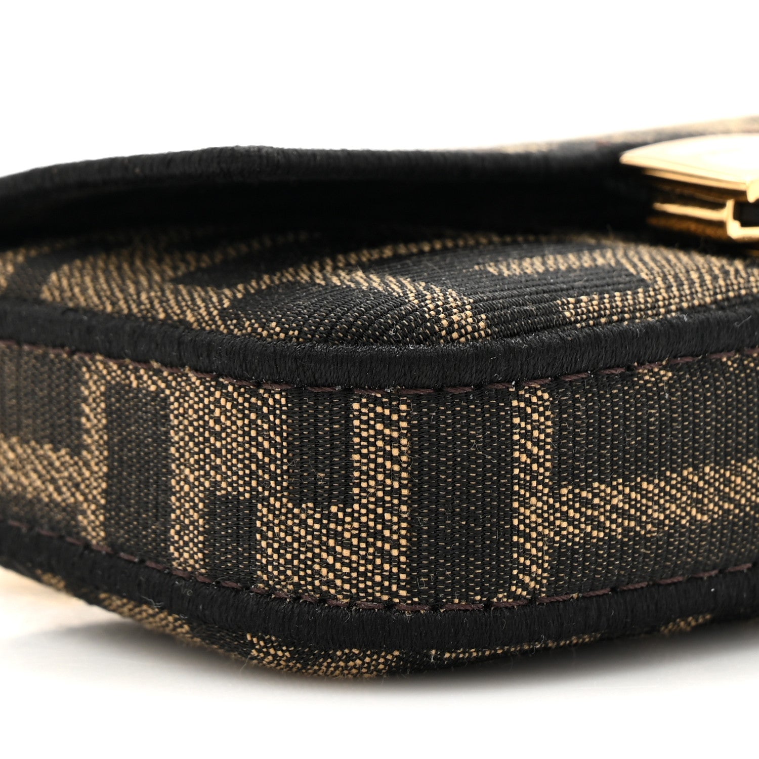 Fendi Fabric Jacquard FF 1974 Nano Baguette Charm Tobacco Moro Black 10 of 11