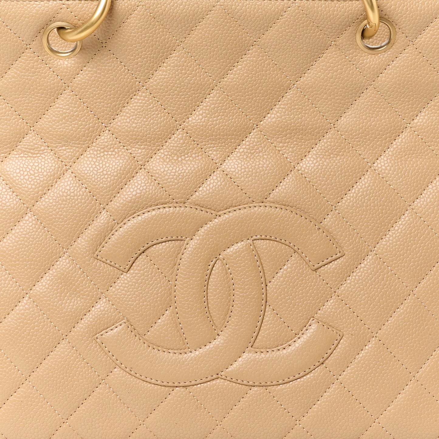Caviar Quilted Grand Timeless Tote GTT Beige