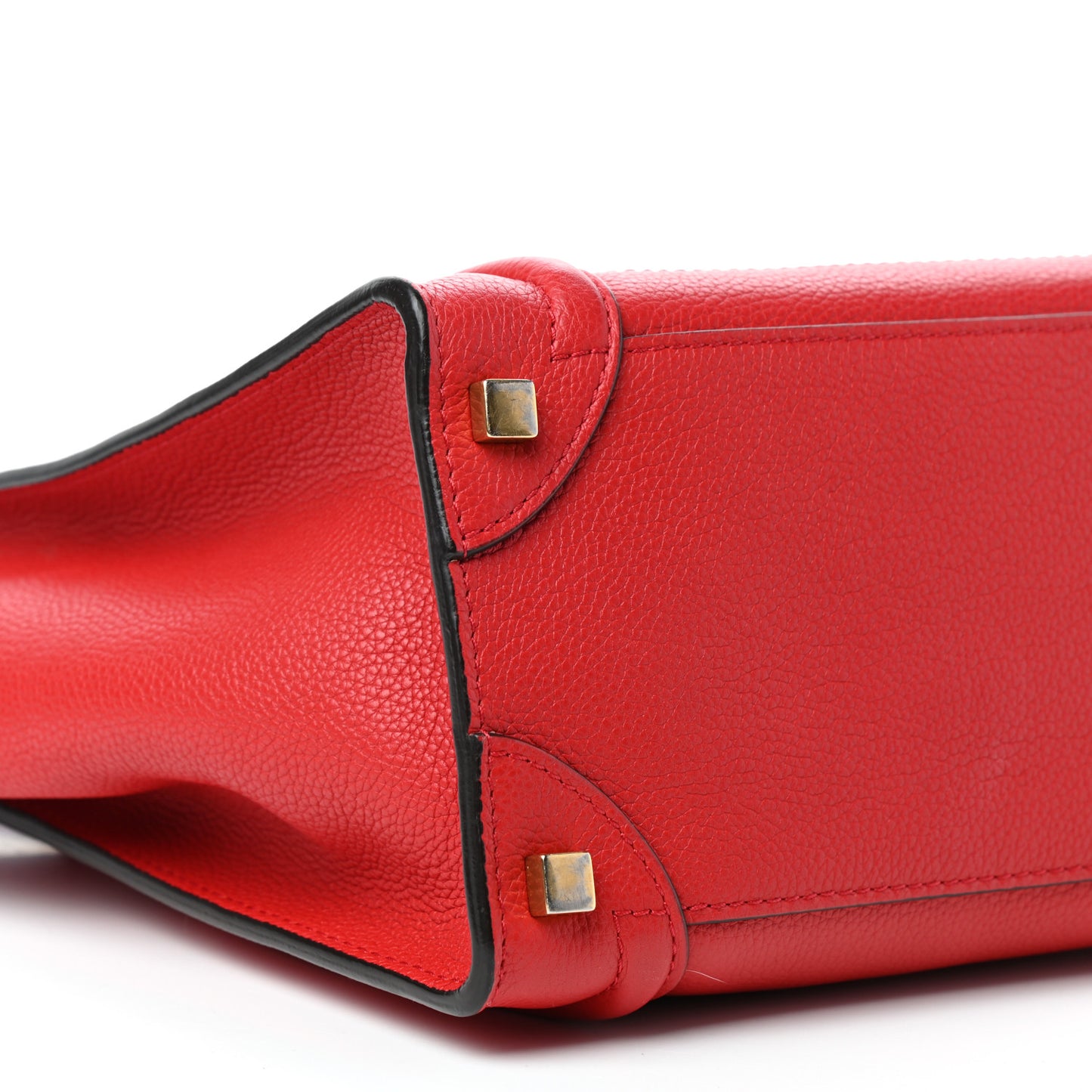 Drummed Calfskin Micro Luggage Red