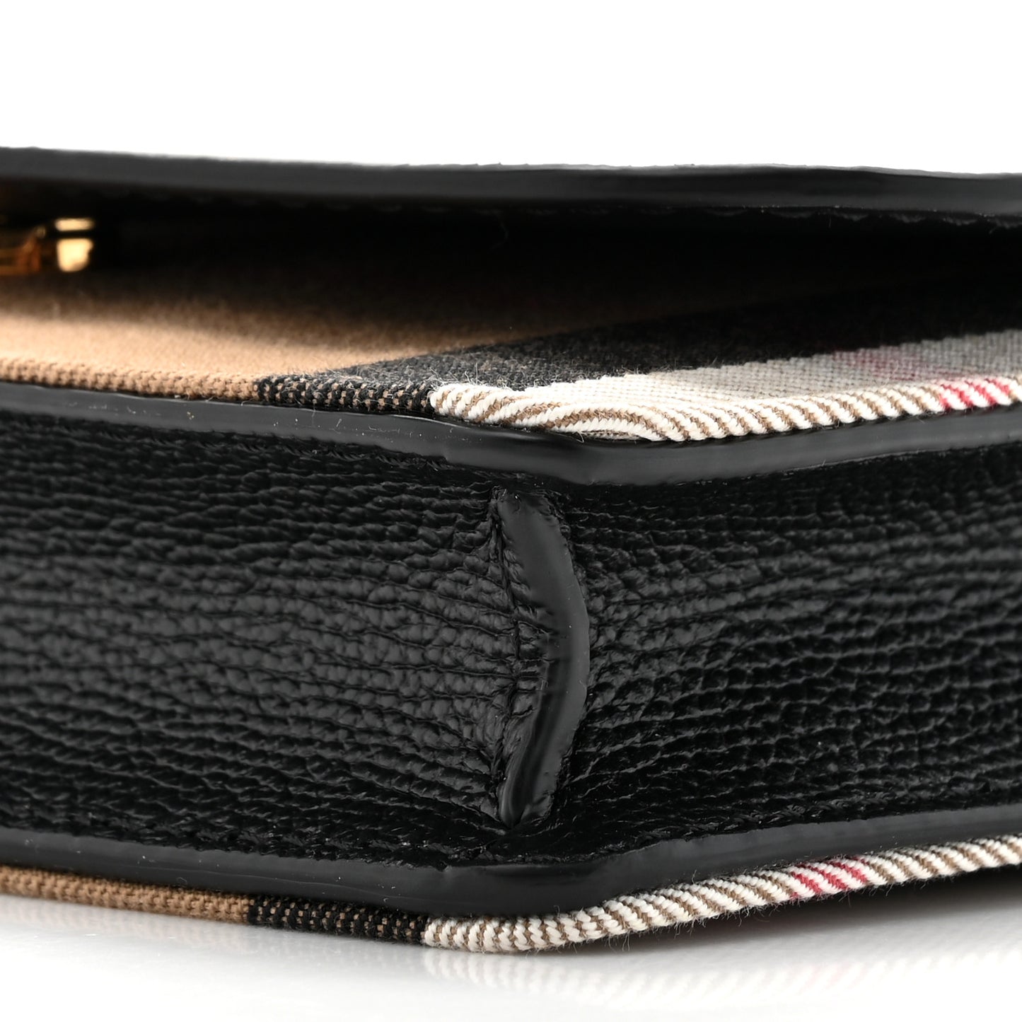 Derby Calfskin House Check Wallet On Chain Black
