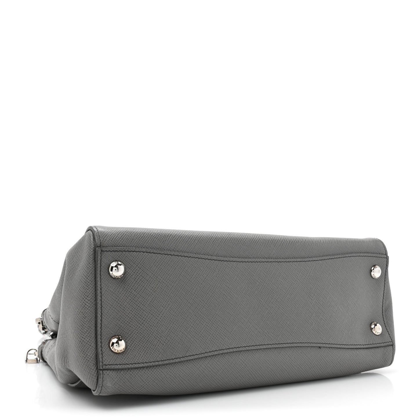 Saffiano Cuir Double Zip Frame Tote Marmo