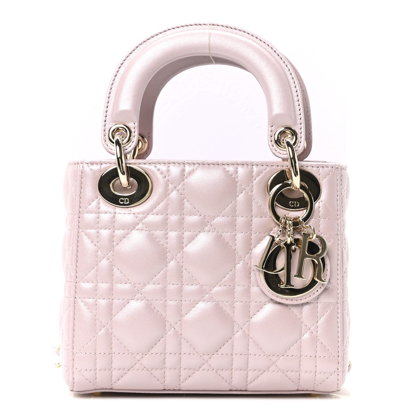 Metallic Lambskin Cannage Mini Lady Dior Lotus