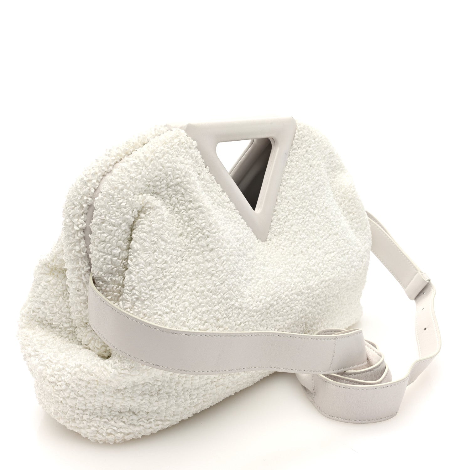 Bottega Veneta Boucle Curly Raffia The Point Triangle Bag Chalk 3 of 10