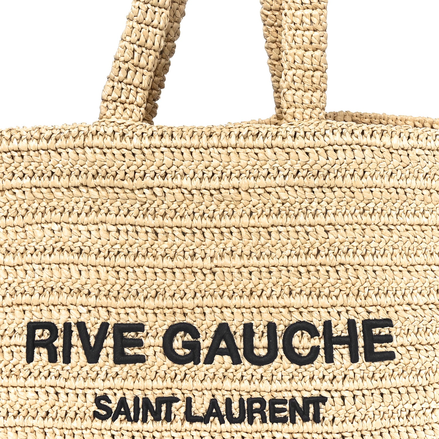 Saint Laurent Raffia Rive Gauche Tote Natural 8 of 10