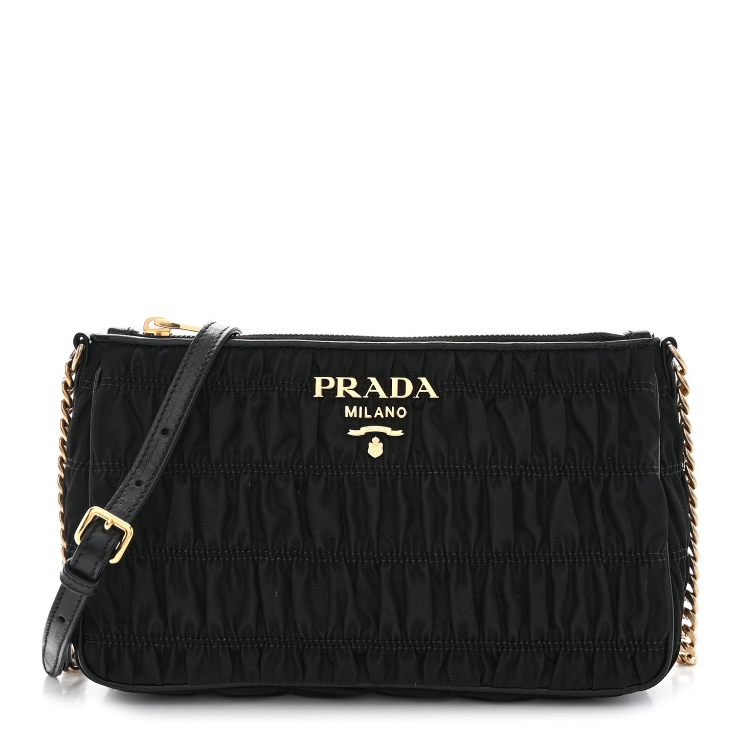 Tessuto Nylon Gaufre Shoulder Bag Black