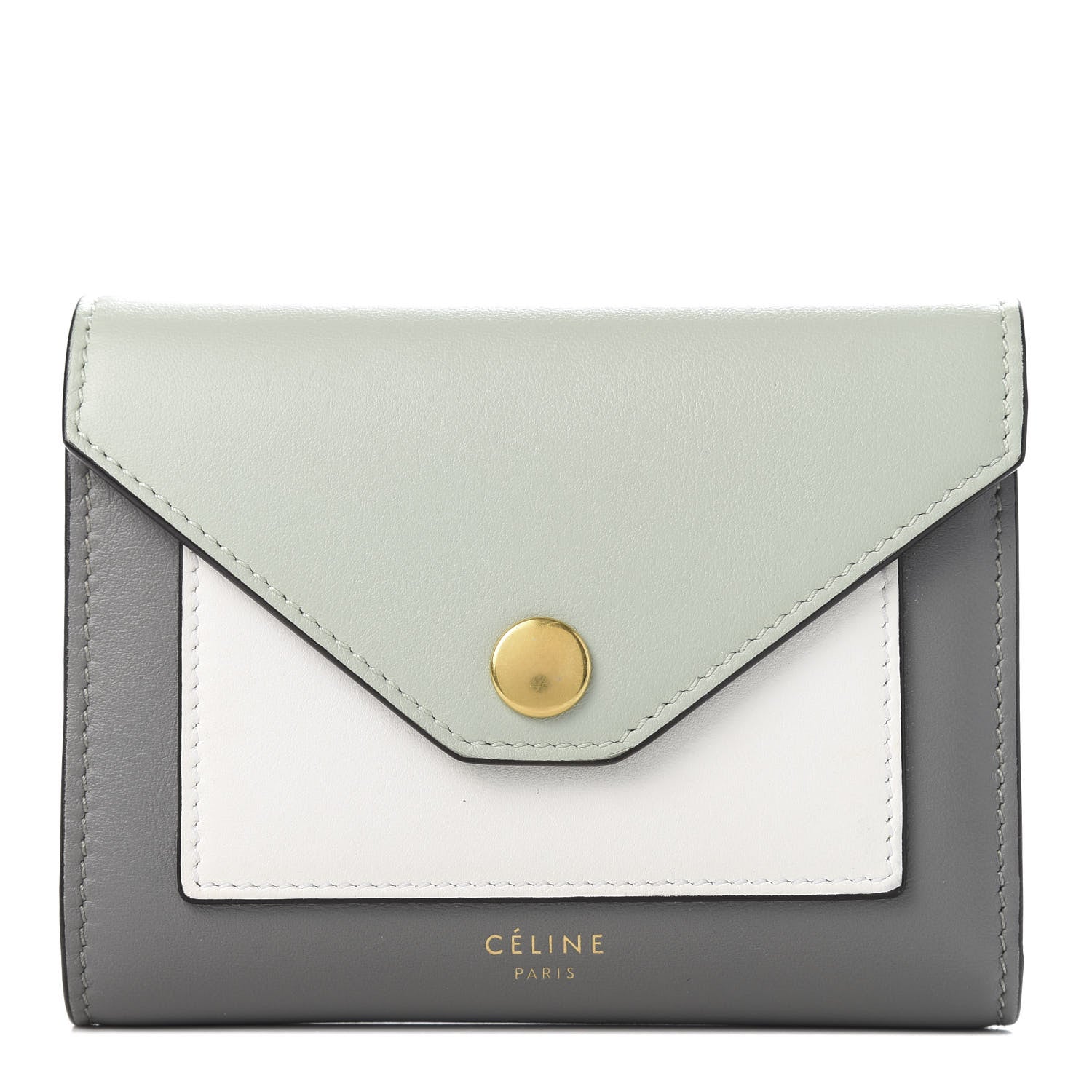 Celine Smooth Calfskin Pocket Card Holder Jade 1 of 9