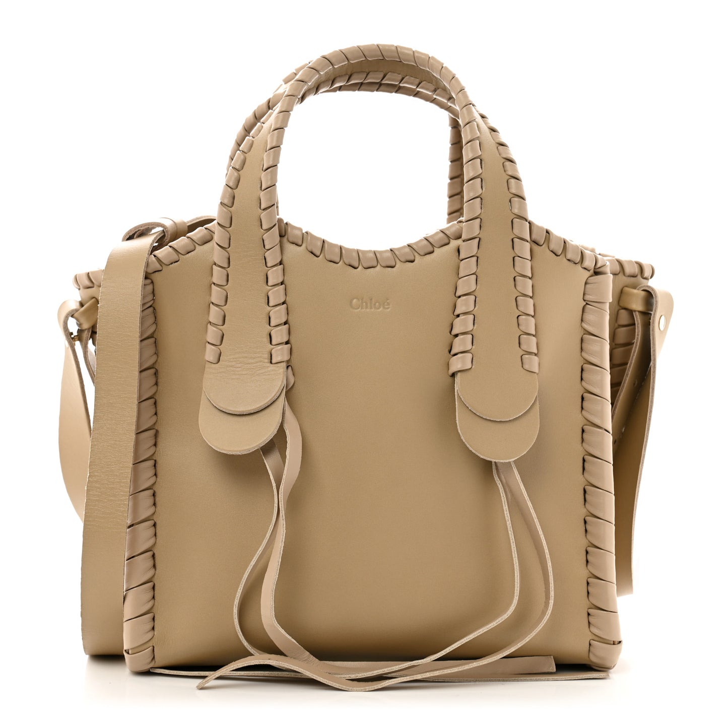 Calfskin Small Mony Tote Argil Brown