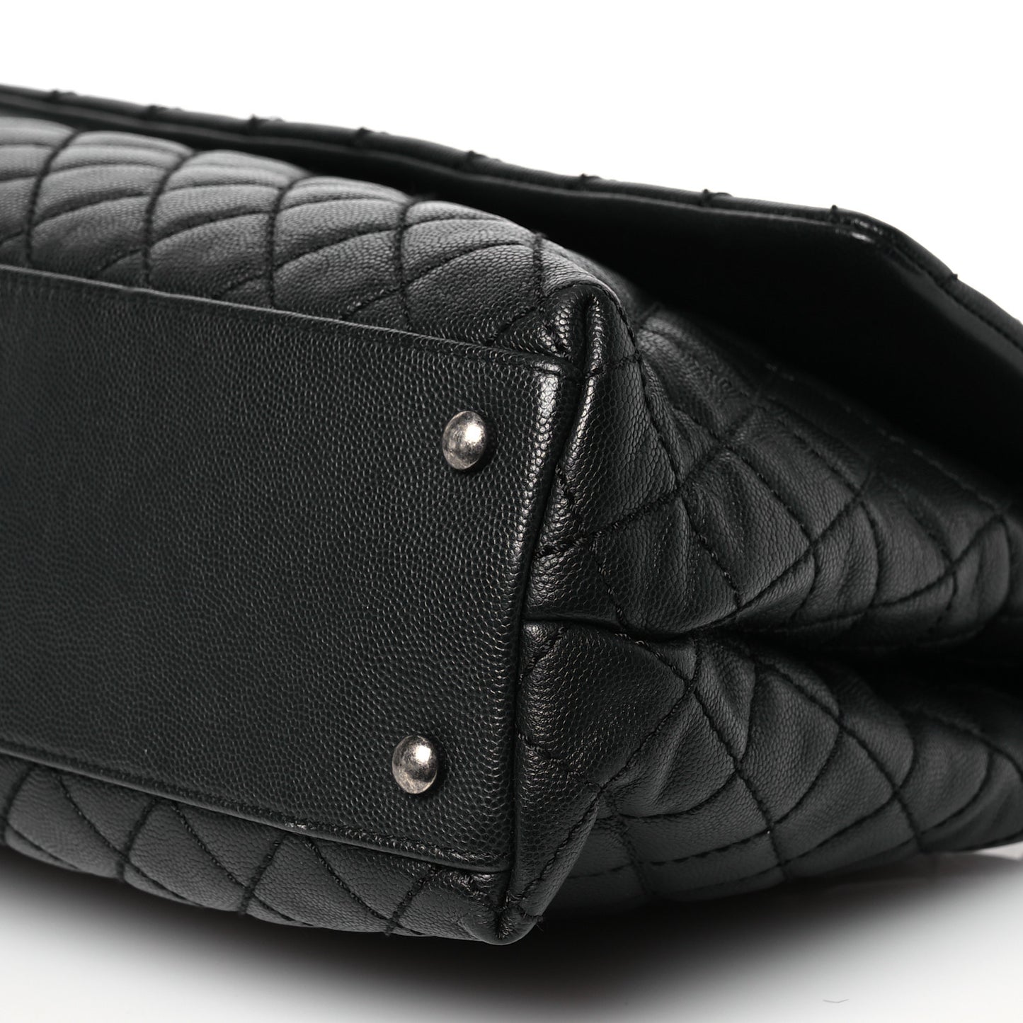Caviar Quilted Medium Coco Handle Flap Black