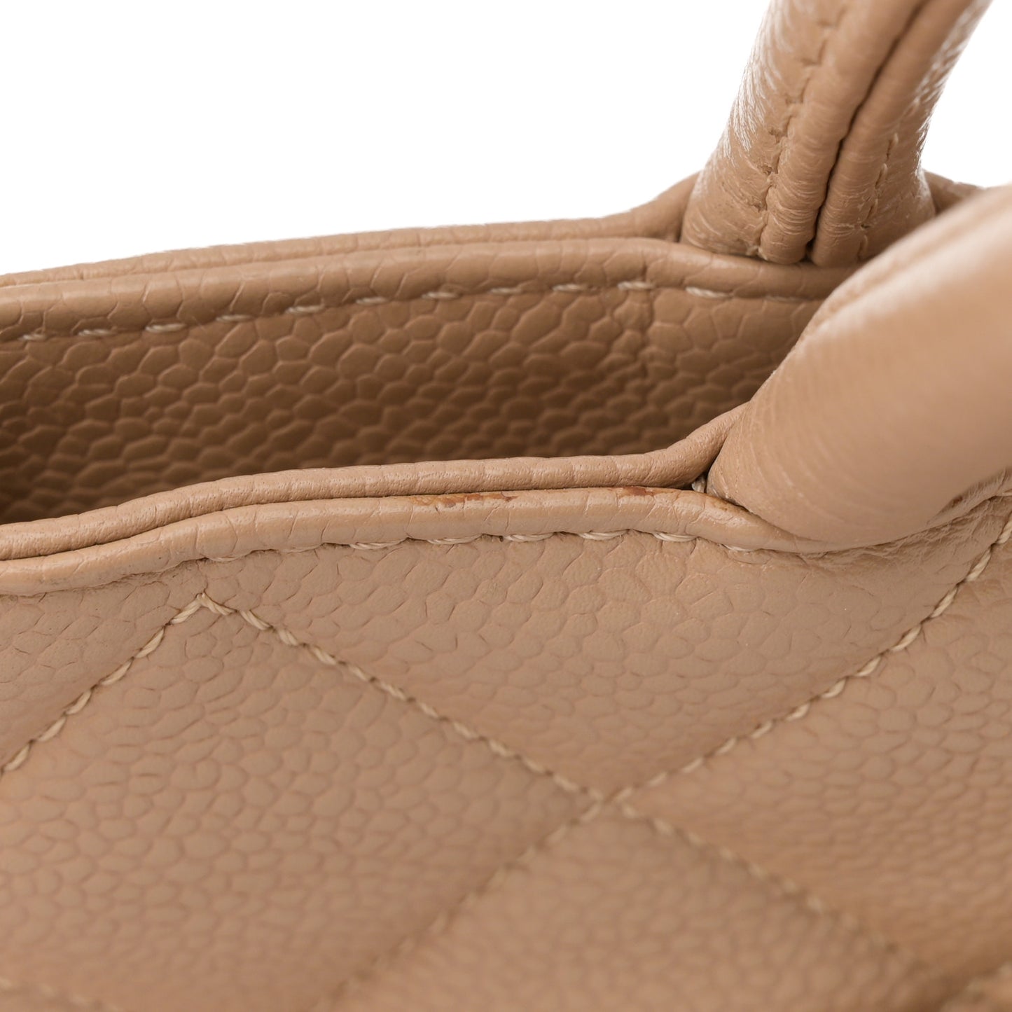 Caviar Quilted Medallion Tote Beige