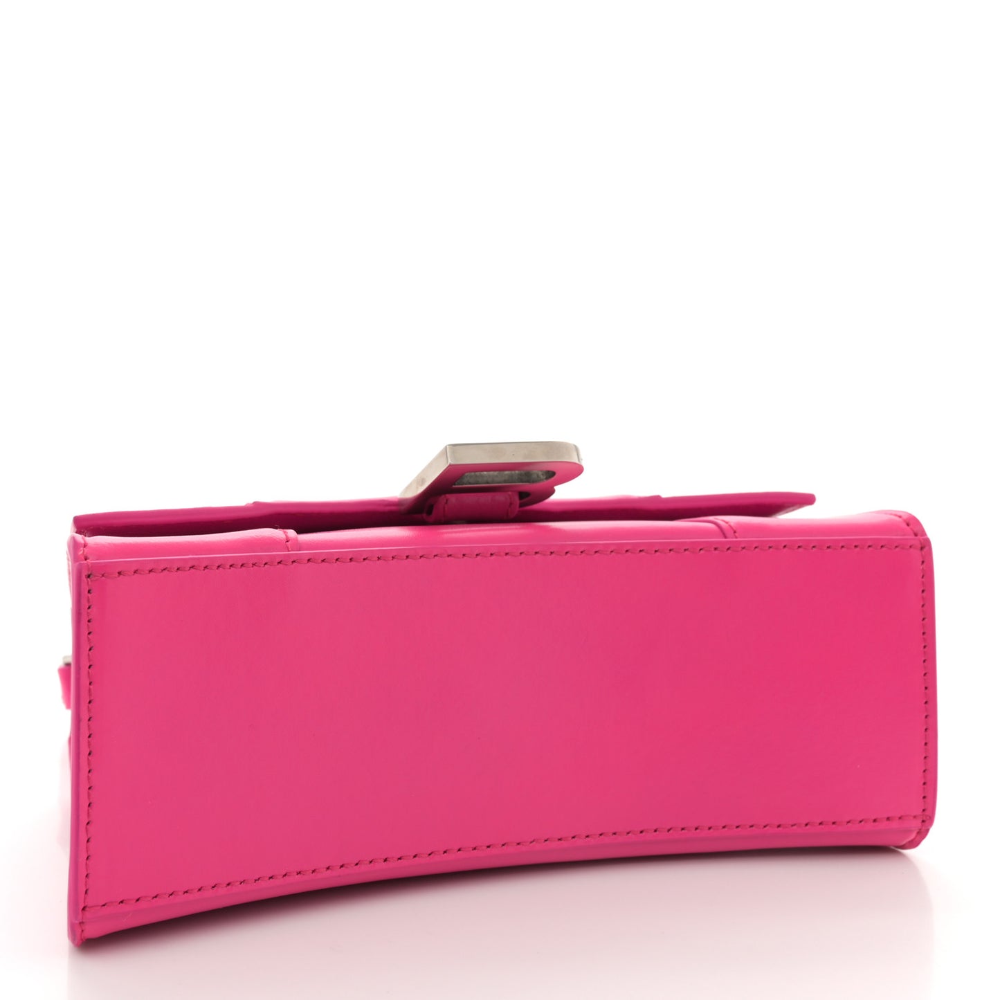 Shiny Box Calfskin Hourglass Top Handle Bag XS Acid Fuchsia