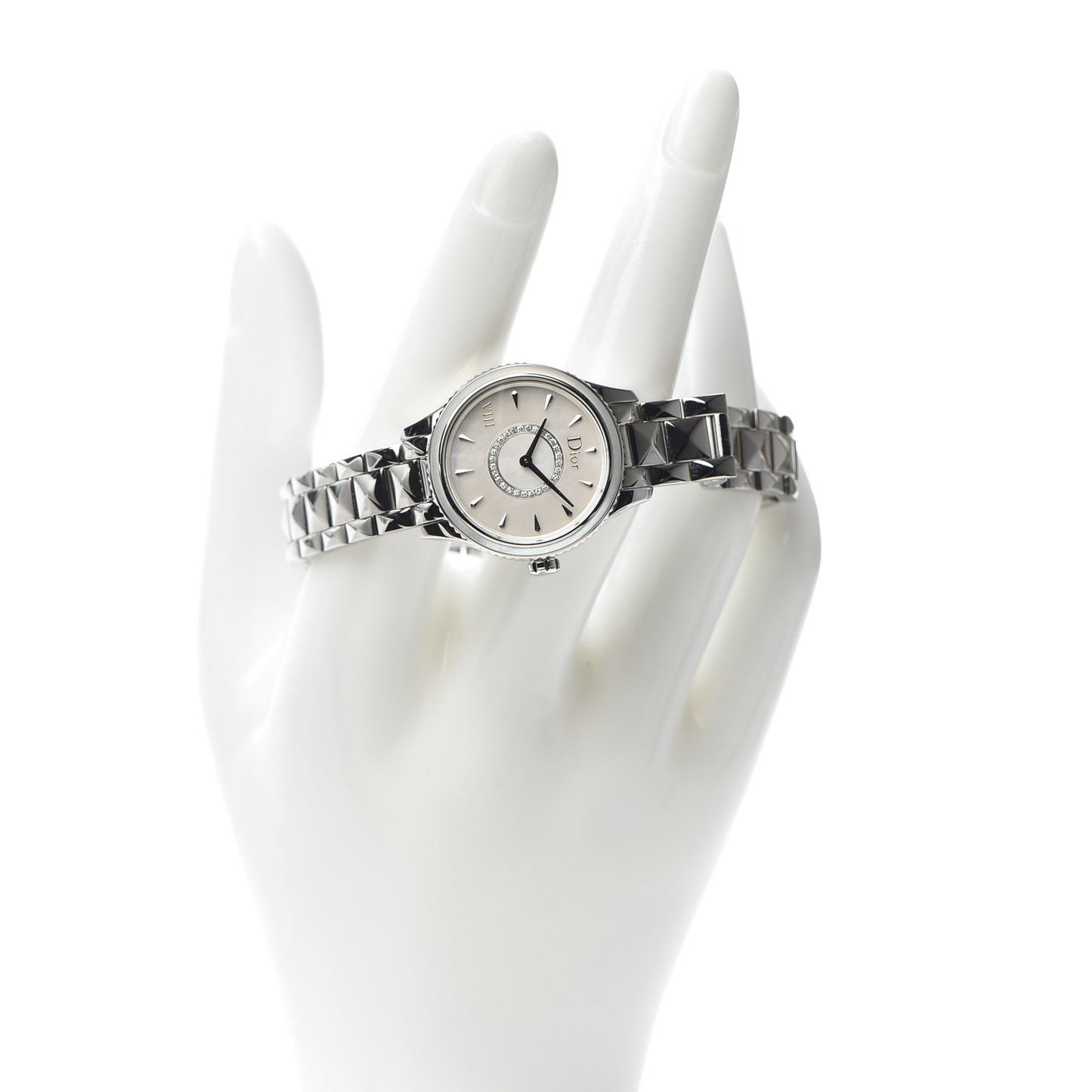 Stainless Steel Diamond Mother of Pearl 25mm Dior VIII Montaigne Quartz Watch