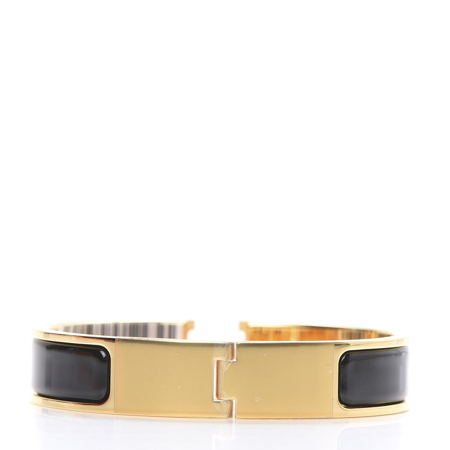 Enamel Narrow Clic Clac H Bracelet PM Black