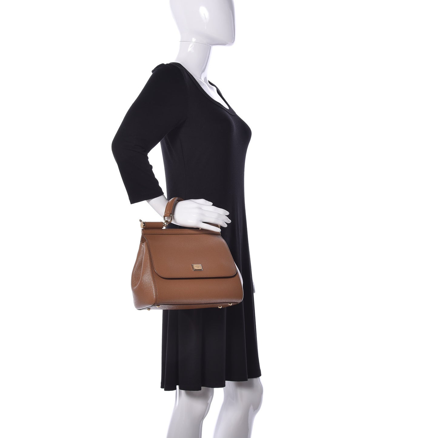 Dauphine Calfskin Medium Miss Sicily Satchel Caramello