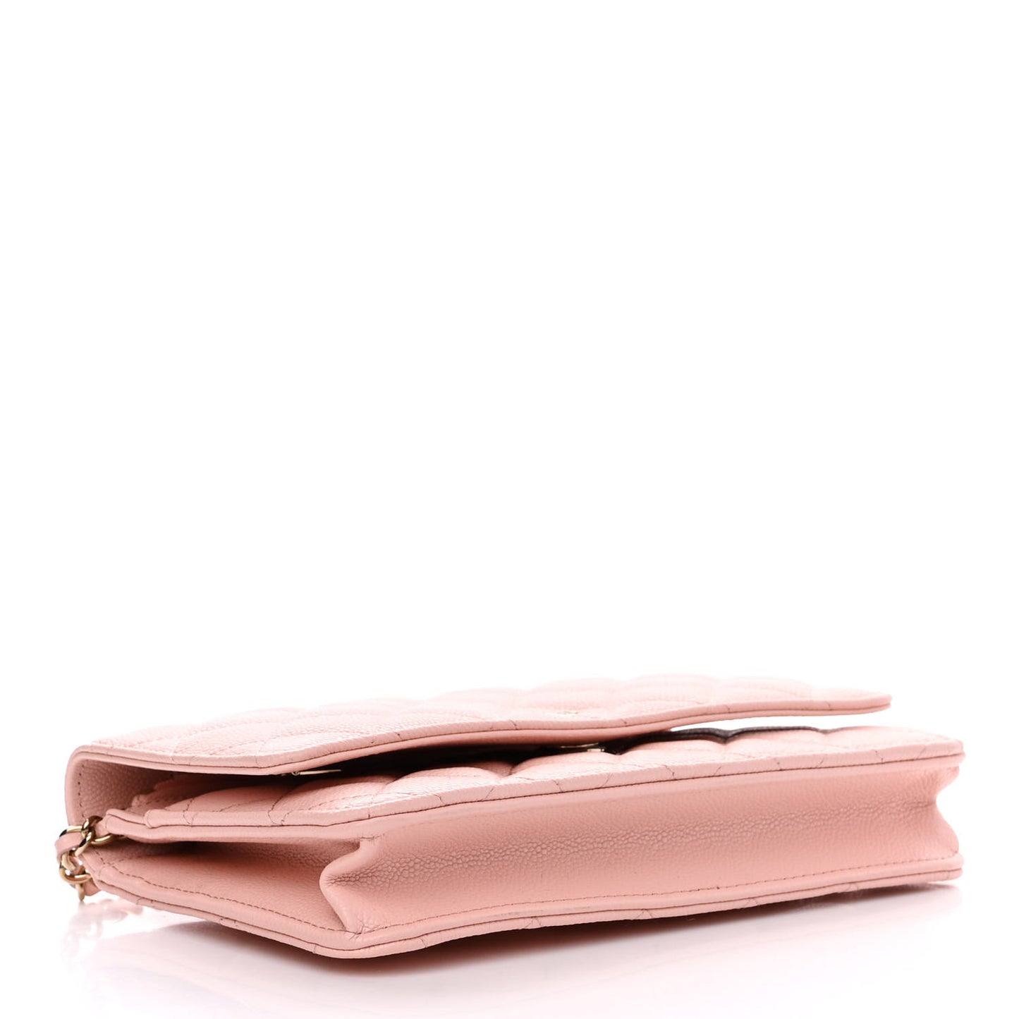 Caviar Quilted Wallet on Chain WOC Light Pink
