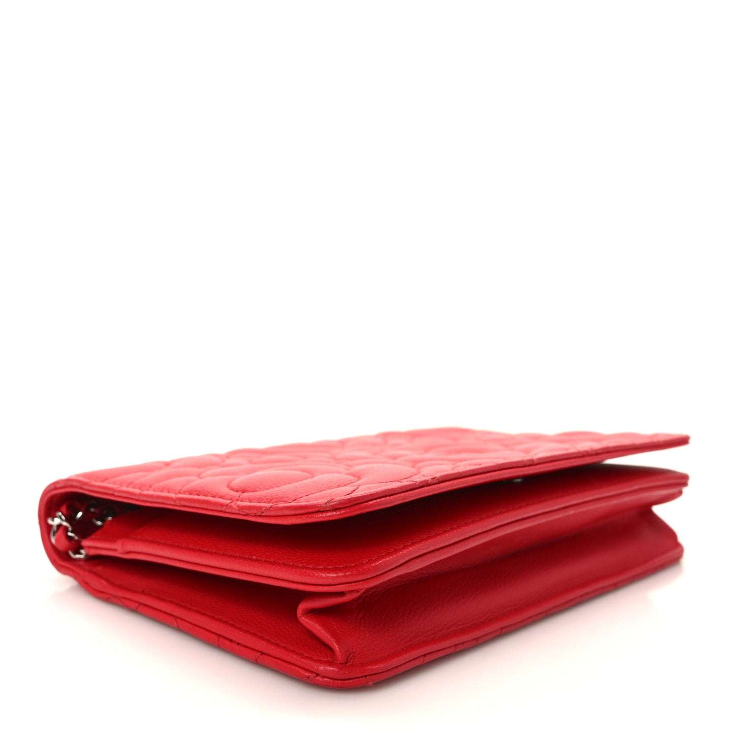 Caviar Camellia Embossed Wallet On Chain WOC Red