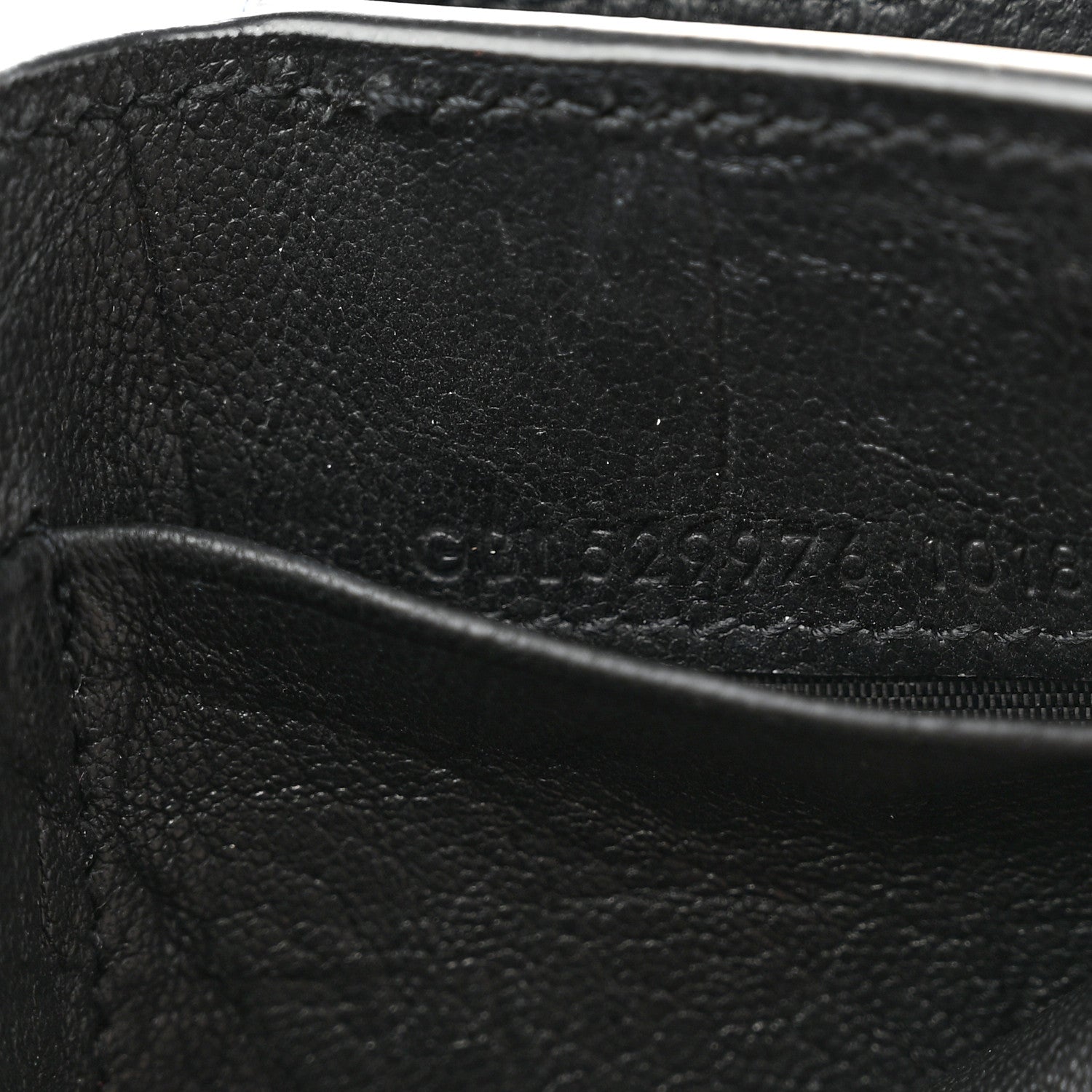 Saint Laurent Calfskin Crocodile Embossed Monogram Compact Tri Fold Black 7 of 8