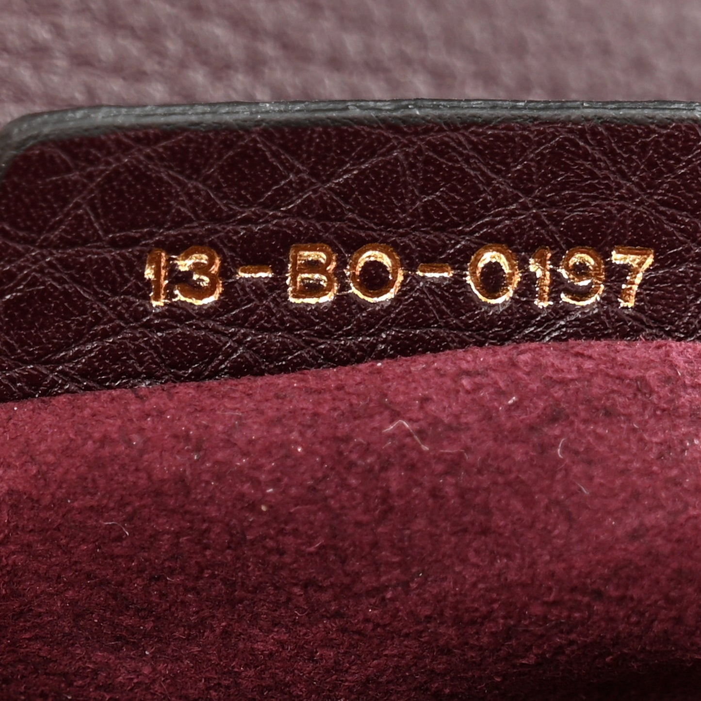 Grained Calfskin Small Diorama Flap Bag Burgundy